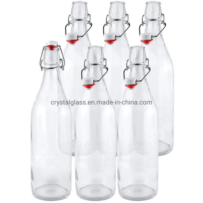 500ml Swing Top Airtight Sealed Glass Bottles with Buckles Lid for Oil Wine Vinegar