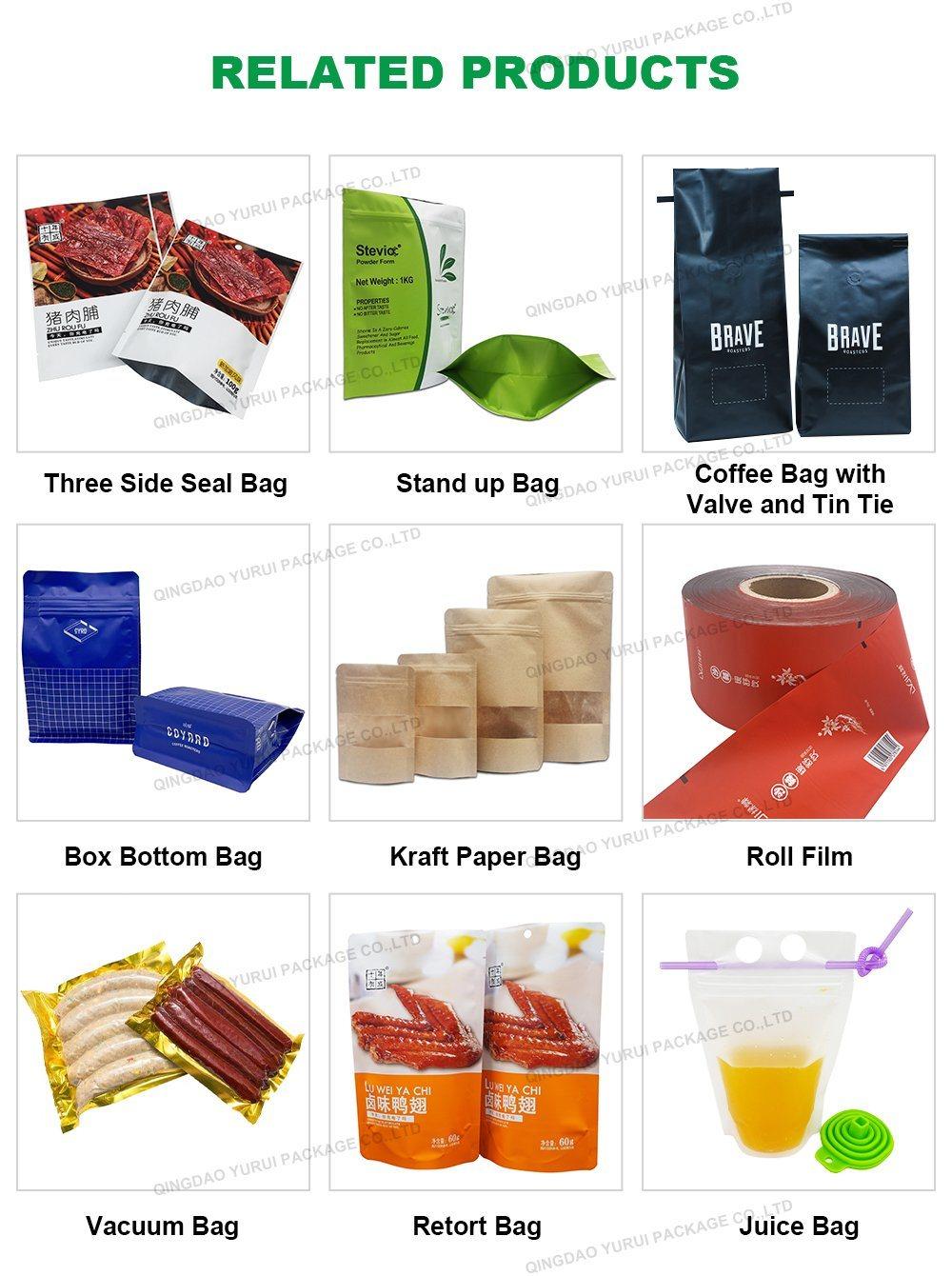 Stand up Ziplock Bag Package Tea Powder Pouch Organic Matcha Green Plastic LDPE Yurui Recyclable Bag with Valve Lamination Bag