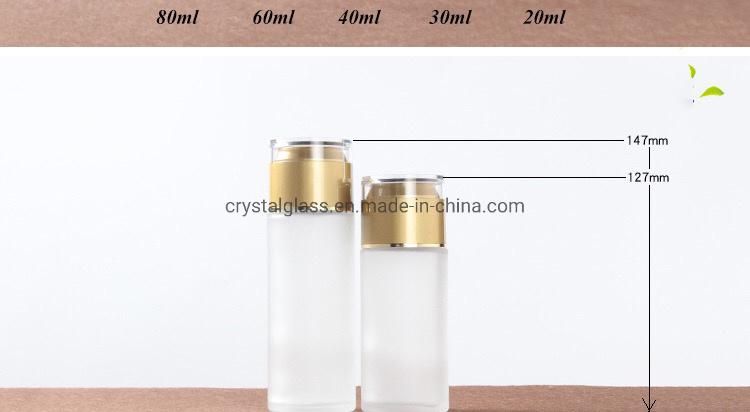 Travel Makeup Bottles with Screw Gold Caps 20ml 30ml 40ml 60ml 80ml