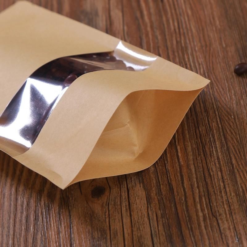 Brown Kraft Paper Bag Doypack Pouches for Tea Kraft Paper Bag