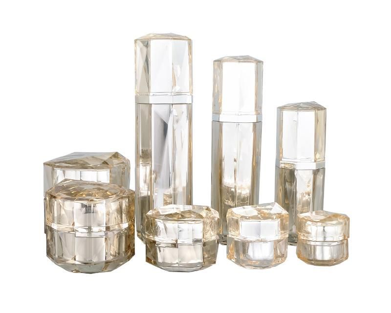 5g 10g 15g 30g 50g 30ml 50ml 100ml Empty Plastic Diamond Shape Double Wall Shiny Luxury Cosmetic Packaging for Skin Care