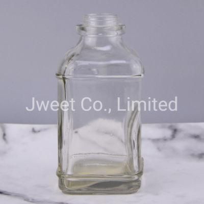 Hot Selling Small Capacity Square Spirits Glass Bottle Clear Color