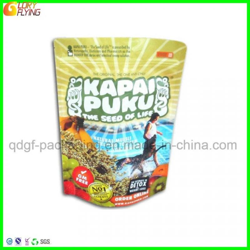 Plastic Food Packing Bag with Zipper for Natural Muesli Packaging