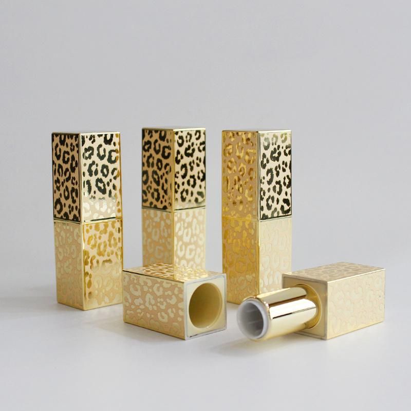 Lipstick Tube Square Gold Lipstick Container Cosmetic Packaging