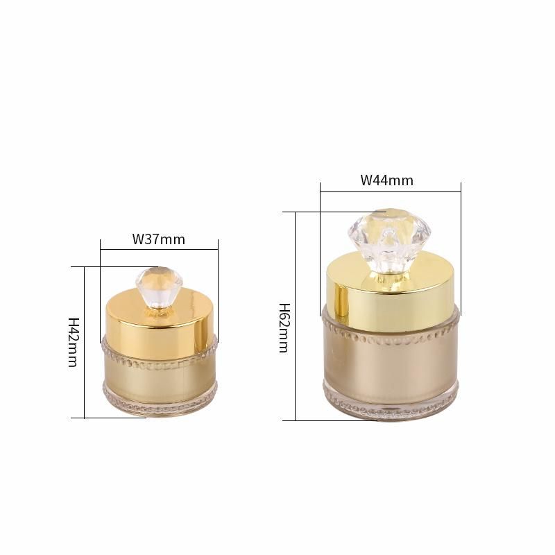 in Stock Fast Shipping Diamond Lid 5g 10g Plastic Empty Facial Cream Container Cosmetic Packaging Cream Jar