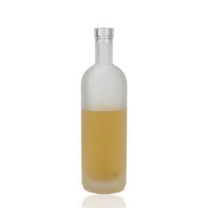 500 Ml 700 Ml 750 Ml Frosted Round Glass Liquor Bottle with Cork Cap Bottles of Vodka