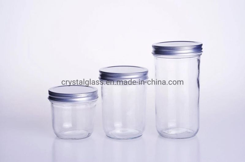 100ml 3oz Wide Mouth Empty Glass Caviar Food Storage Mason Jar with Screw Lid