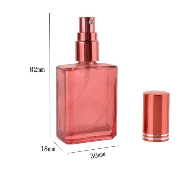 15ml Glass Bottle Colorful Perfume Refillable Bottle Glass Bottle Flat Square Liquid Spray Cosmetics Container