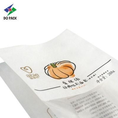 Dq Pack Custom Print Mylar Bag Custom Logo Side Gusset Bag Paper Bag with Transparent Window for Bread Packaging