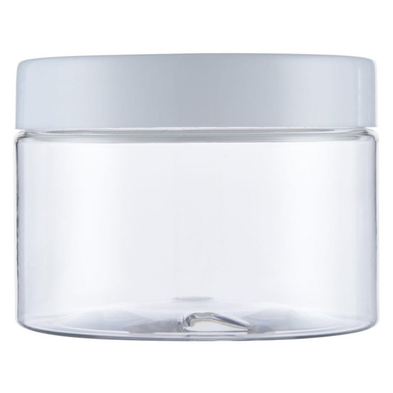 Clear Pots Cosmetic Body Scrub Container Empty Pet Plastic Jars with Aluminum Lids