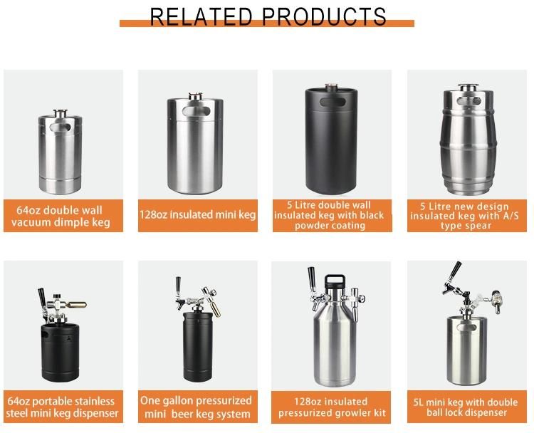 Pressurised Stainless Steel Inox Screw Lid Double Wall Insulated Beer Growler