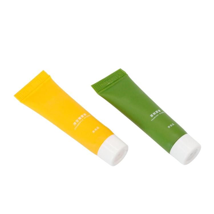 Customized Yellow Green Tube Body White Ordinary Screw Cap Custom Printing Process Water Emulsion Set Cosmetic Tube