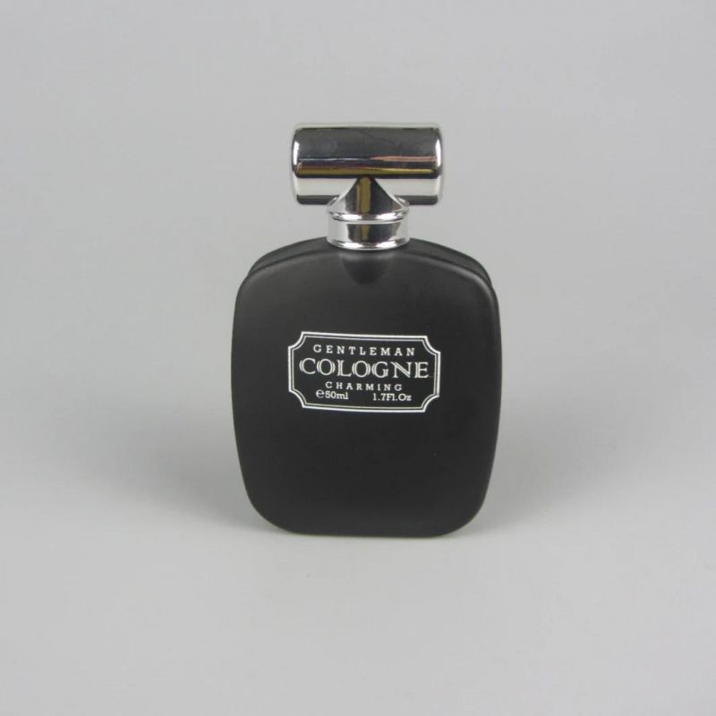 Luxury 50ml Matte Black Glass Spray Perfume Bottle