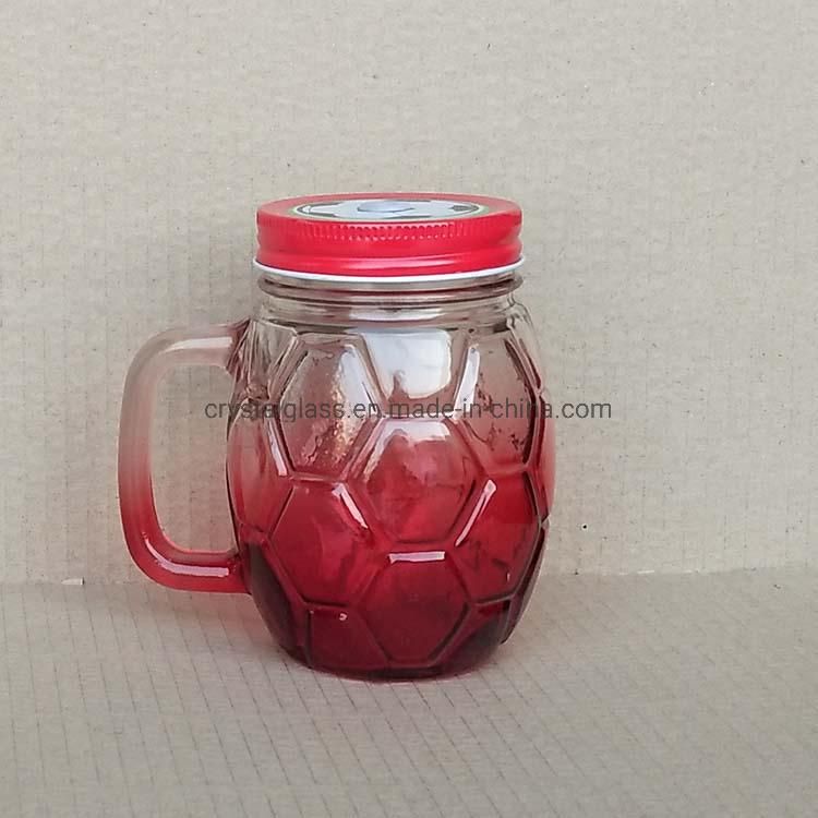 Custom Made ODM Mason Jar with Handle and Straw