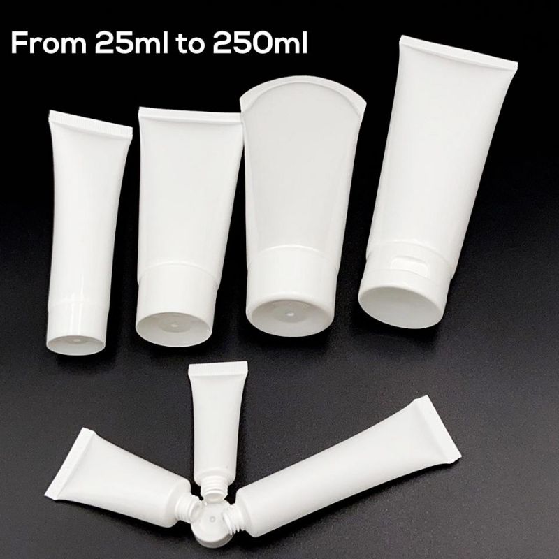 Empty Soft White Frosted PE Packaging Cosmetic Hand Cream Lotion Clear Matte Plastic Squeeze Tube with Caps