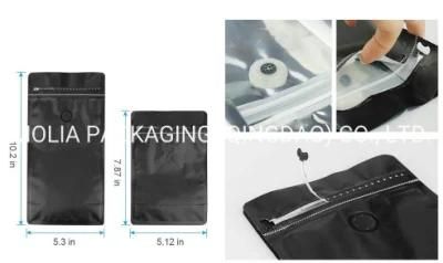 Plastic Bags 8oz Flat Box Pouch Coffee Bags with Valve and Ziplock, Pull Tab Zipper