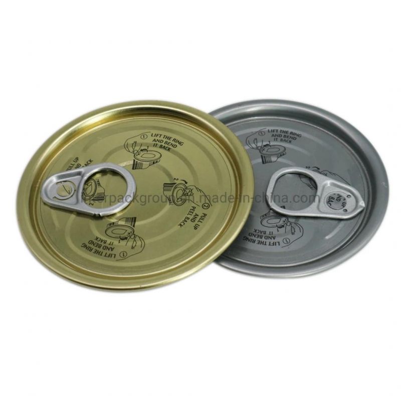 99mm Tinplate Top Metal Easy Open End 401 Eoe Food Tin Easy Peel Lid Full Aperture