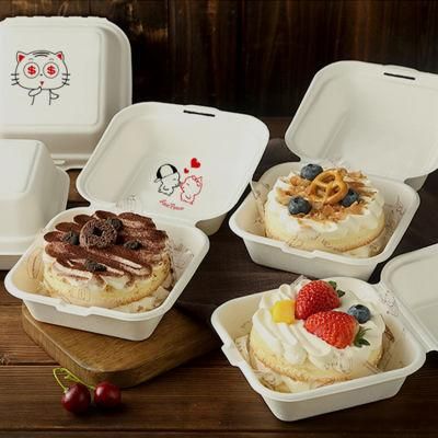 Eco Friendly Sugarcane Bagasse Paper Box Cake Box Burger Box