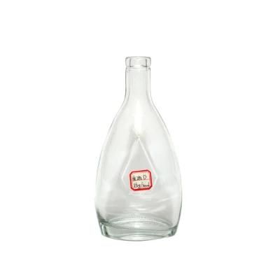 Fancy Design of 750ml Flat Perfume Glass Bottle Alcoholic Glass Bottle Vodka/Whiskey/Brandy/Liquor Glass Bottle