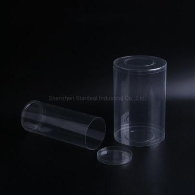 Transparent Print Cylinder Plastic Round Box