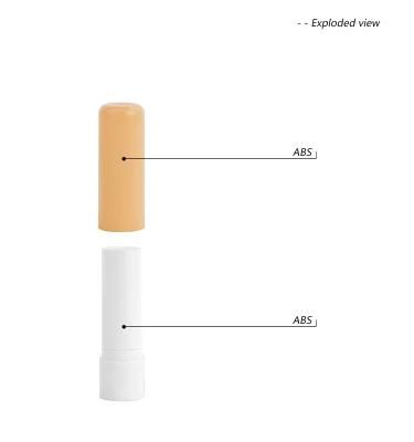 3.5g White and Orange Round Lip Gloss Cosmetic Empty Container