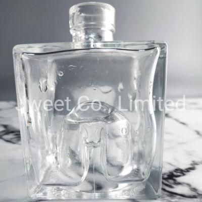 OEM Alcohol Bottle Clear Glass Bottle 200ml Liquor Whisky Bottle