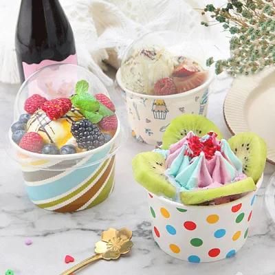 4oz 6oz 8oz 12oz 16oz 26oz Paper Ice Cream Bowl Packaging Walls Ice Cream with Paper Lid