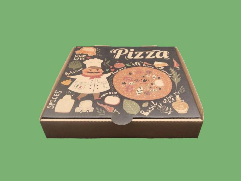 Custom Design Pizza Corrugated Paper Packing Box with Own Logo