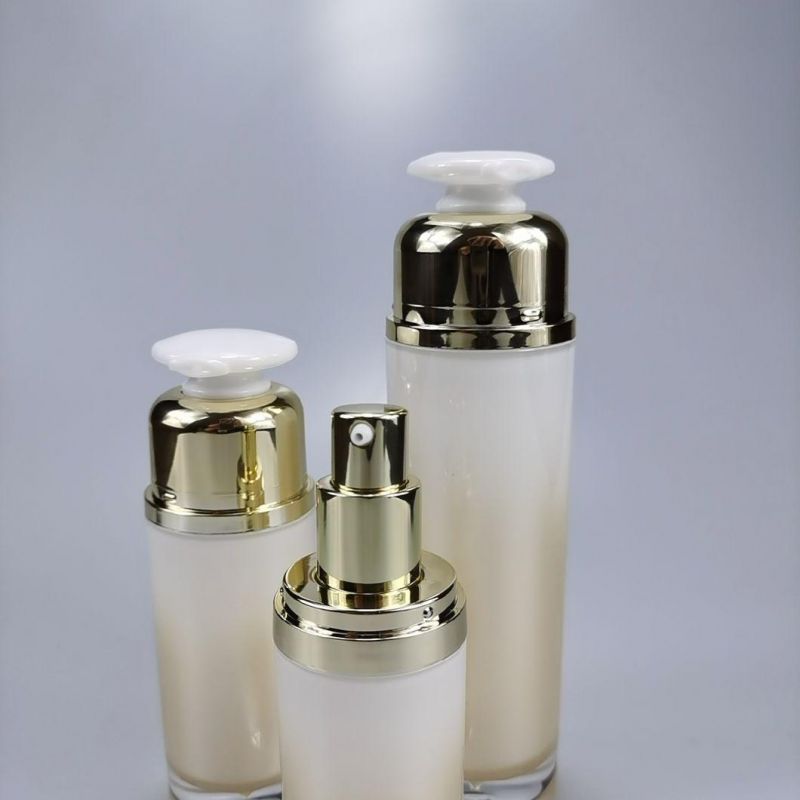 30ml 50ml 100ml Round Gold Acrylic Emulsion Bottle Foundation Bottle for Essence