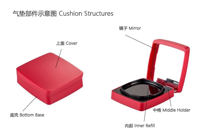 Square Bb Cream Foundation Air Cushion Compact Case