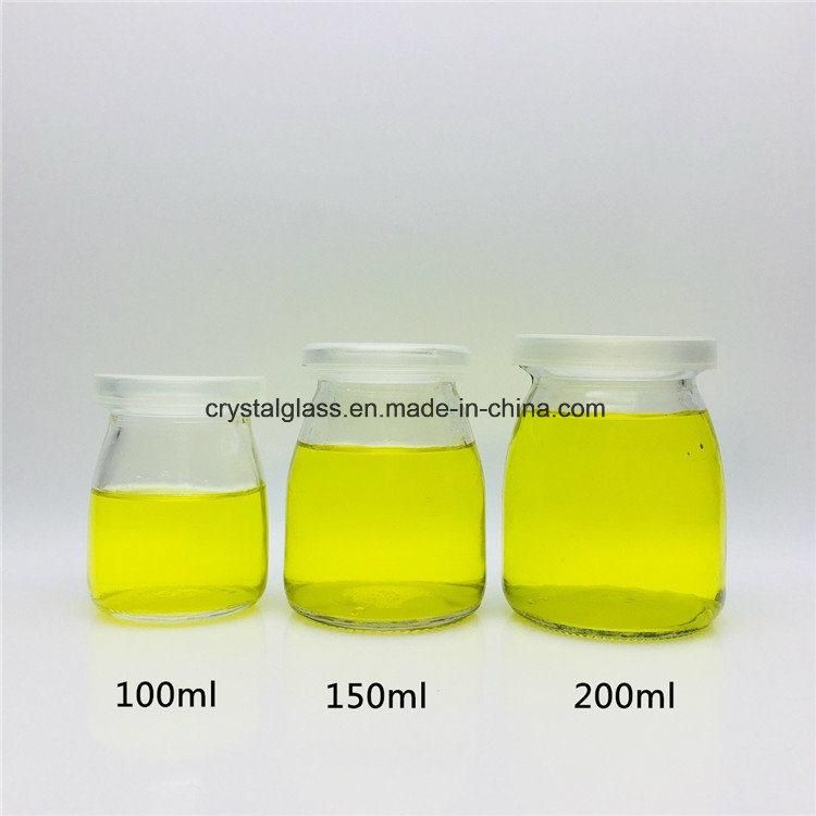 100ml 150ml 200ml High Quality Glass Yogurt Pudding Jar with Plastic Cap