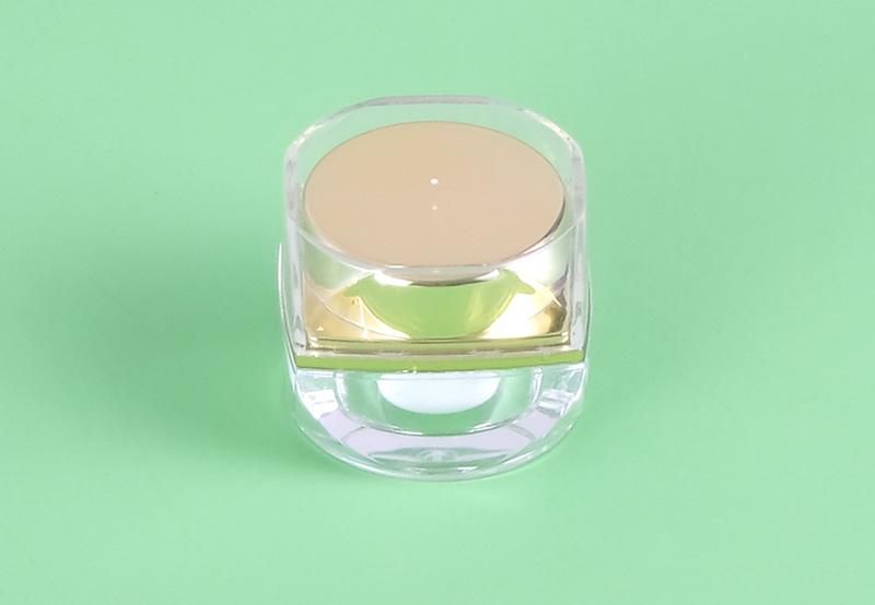 5g 10g Luxury Clear Empty Lip Balm Plastic Jar for Lip Balm with Gold Cap