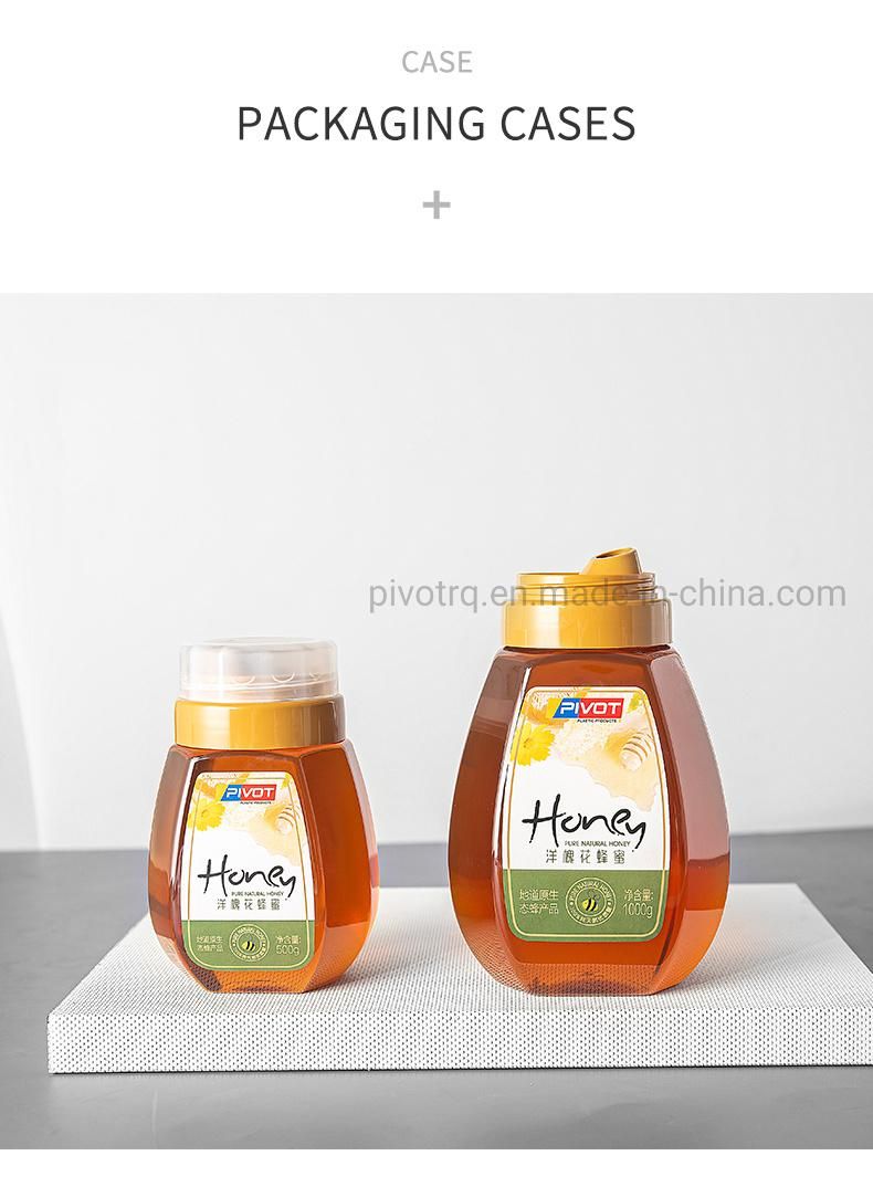 500g Wide Mouth Plastic Honey Bottle with 58mm Caps for Honey