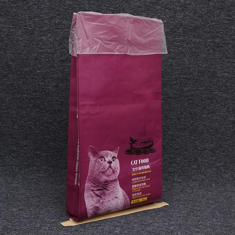 Carry Handle Packaging Bag for Cat Litter Natural/Animal Feed/Pet Food Strong Plastic Bag