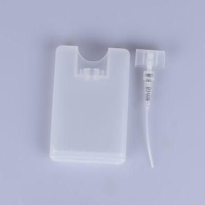 High Quality PP Plastic Pocket Sized 20ml White Black Clear Empty Credit Card Perfume Bottle with PP Spray Cap Mist Sprayer