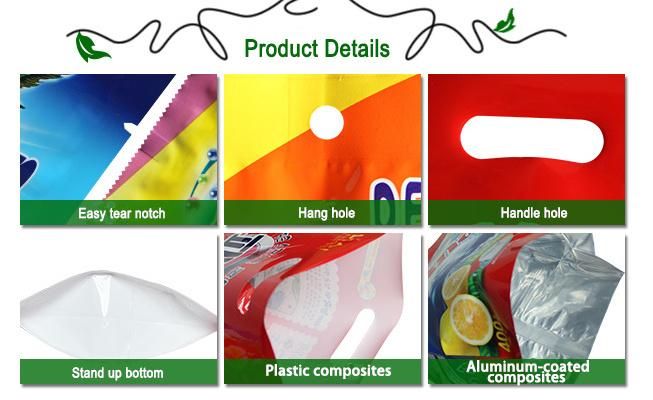 Custom Printed Washing Powder Plastic Packaging Bags Laundry Detergent Bag with Handle