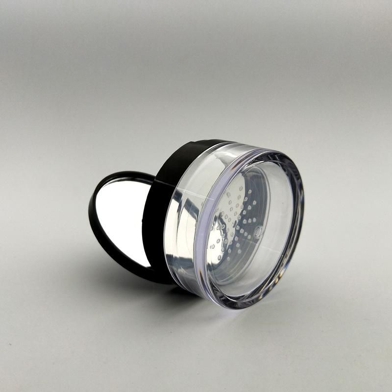 Round Black Compact Powder Case Loose Powder Case for Loose Powder Packaging