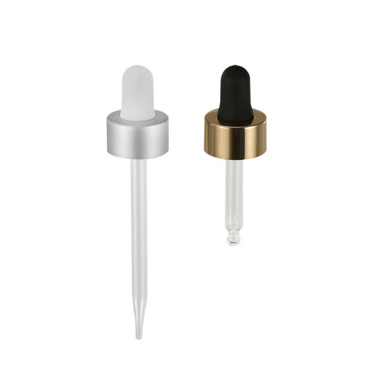 18/410 20/410 Dropper with Metal Collar and Glass Tube for Cosmetic