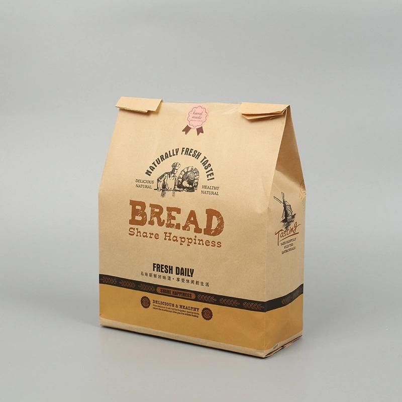 Bakery Box Bag Kraft Paper Bread Bag for Bakery