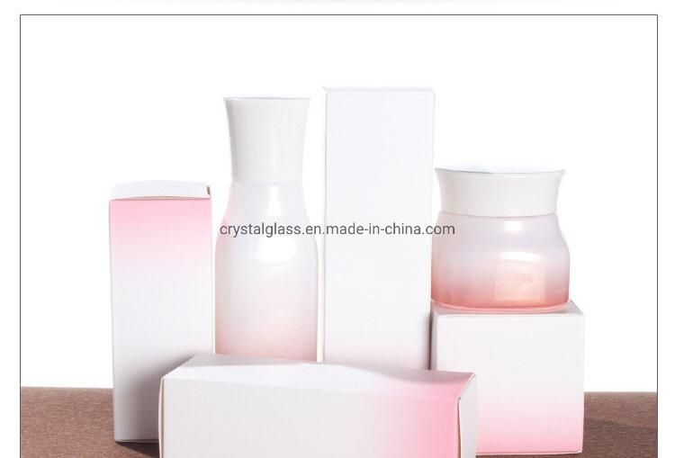 Glass Cosmetic Jar Set in Pink Color for Women