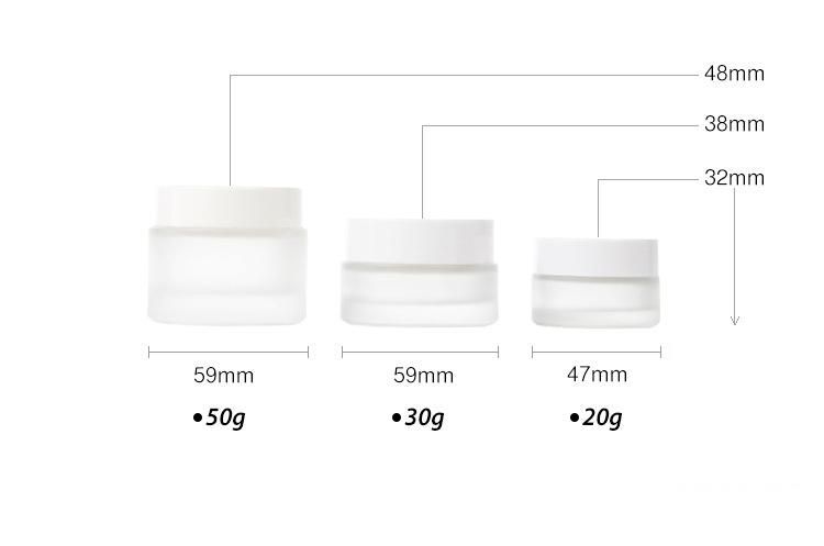 White Color Cosmetic Bottle for Face Care in 20g 30g 50g