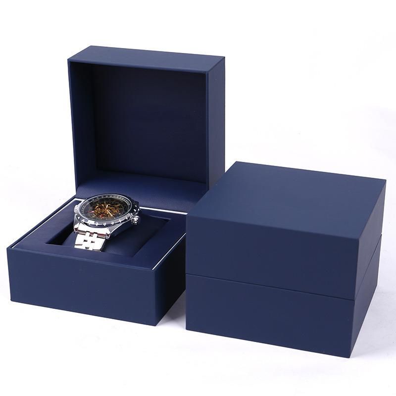 Watch Box Customize Wood Watch Box Hot Stamp Matte Finished with Inside Tray EVA PVC Jewelry Gift Boxes Printed Package