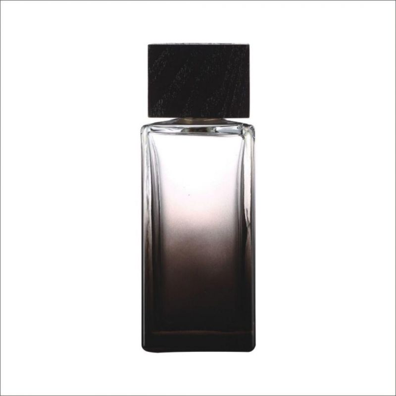 100ml Gradient Color Spray Rectangle Perfume Bottle Plastic Lid Glass Bottle