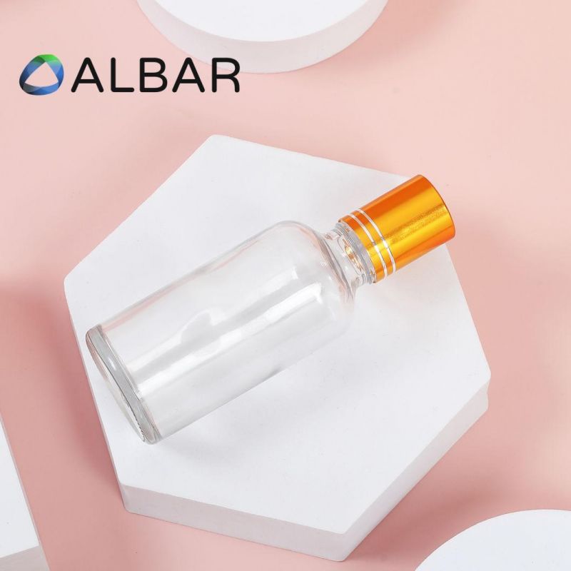 Metal Roll on Ball Round Screw Cap Twist Cap Glass Bottles for Serum Liquid Lotion