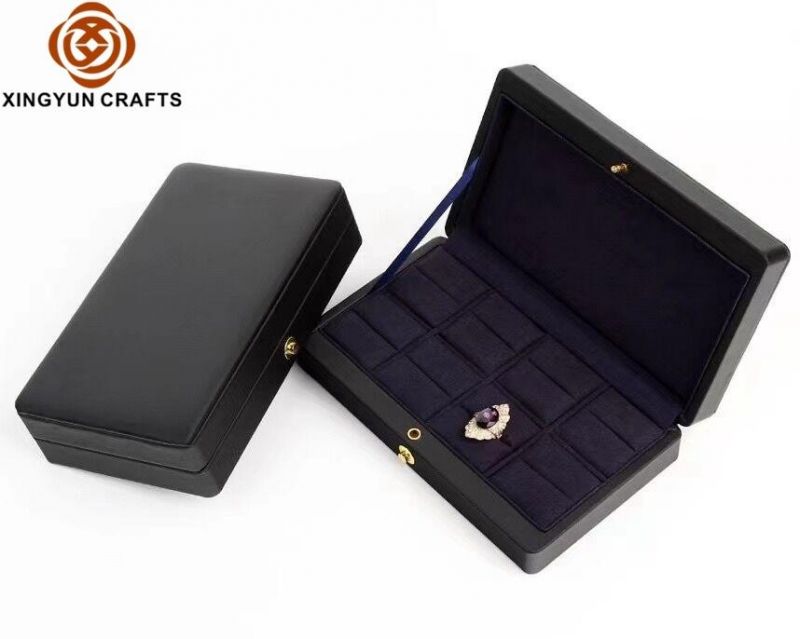 Custom High Quality Black Leather Window Bracelet Watch Packaging Box