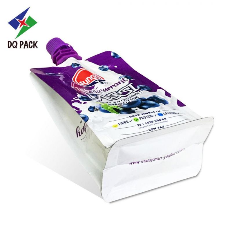 Yogurt Packaging Qual-Seal Flat Bottom Stand up Pouch with Spout