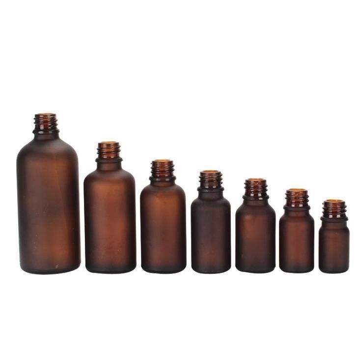 Frosted Amber Glass Bottle 30ml 50ml Brown Serum Dropper Bottle