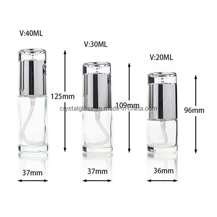 Custom Manufacturer 30ml 50ml 60ml 80ml 100ml Round Flat Skin Toner Frosted Glass Cosmetic Bottle