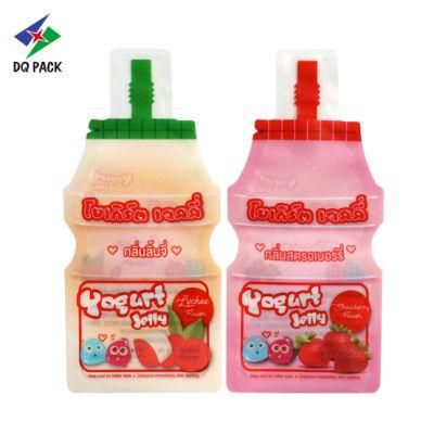 Dqpack Custom Special Injection Juice Bottle Shape Plastic Pouch Juice Pouch Yogurt Jelly Plastic Drink Bag