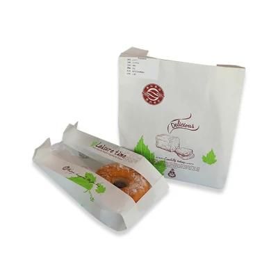 Custom Logo Accepted Food Packaging Kraft Paper Bread Bag with Clear Window